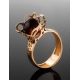 Gold-Plated Ring With Cherry Amber The Geneva, Ring Size: 13 / 22, image , picture 2