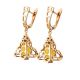 Dangle Amber Earrings In Gold-Plated Silver The Geneva, image , picture 4