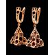 Drop Amber Earrings In Gold-Plated Silver The Geneva, image , picture 3