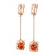 Cherry Amber Earrings In Gold-Plated Silver The Geneva, image , picture 4