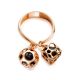 Dangle Gold-Plated Ring With Cherry Amber The Geneva, Ring Size: 5.5 / 16, image , picture 3