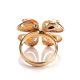 Adjustable Gold-Plated Ring With Multicolor Amber The Shamrock, Ring Size: Adjustable, image , picture 6