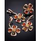 Adjustable Gold-Plated Ring With Multicolor Amber The Shamrock, Ring Size: Adjustable, image , picture 5