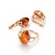Cognac Amber Earrings In Gold-Plated Silver The Palermo, image , picture 6