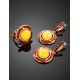 Amber and Red Enamel Earrings In Gold-Plated Silver The Empire, image , picture 3