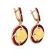 Amber and Red Enamel Earrings In Gold-Plated Silver The Empire, image , picture 4