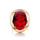 Bright Red Amber Cocktail Ring The Elegy, Ring Size: 11 / 20.5, image , picture 3