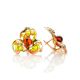 Refined Gold-Plated Earrings With Amber And Enamel The Verona, image , picture 5