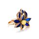 Bold Floral Ring With Amber And Enamel The Verona, Ring Size: 8 / 18, image , picture 4