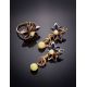 Bold Floral Ring With Amber And Enamel The Verona, Ring Size: 5.5 / 16, image , picture 6