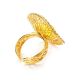 Fabulous Honey Amber Ring In Gold-Plated Silver With Crystals The Venus, Ring Size: Adjustable, image , picture 7