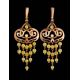 Honey Amber Chandelier Earrings In Gold-Plated Silver The Siesta, image , picture 2