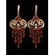 Cherry Amber Chandelier Earrings In Gold-Plated Silver The Siesta, image , picture 2