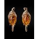 Fabulous Amber Earrings In Gold-Plated Silver The Sigma, image , picture 2