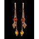 Amber Chain Dangle Earrings In Gold-Plated Silver The Casablanca, image , picture 3