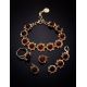 Gold-Plated Ring With Bright Cherry Amber The Aster, Ring Size: 11 / 20.5, image , picture 5