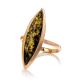 Gold-Plated Silver Ring With Green Amber The Grace, Ring Size: 9 / 19, image , picture 4