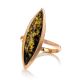 Gold-Plated Silver Ring With Green Amber The Grace, Ring Size: 12 / 21.5, image , picture 4