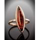 Gold-Plated Silver Ring With Cognac Amber The Grace, Ring Size: 9.5 / 19.5, image , picture 2