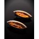Gold-Plated Silver Earrings With Cognac Amber The Grace, image , picture 2