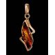 Cognac Amber Pendant In Gold-Plated Silver The Vesta, image , picture 4