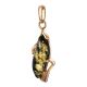 Green Amber Pendant In Gold-Plated Silver The Vesta, image , picture 5