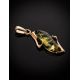 Green Amber Pendant In Gold-Plated Silver The Vesta, image , picture 2