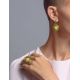 Amber and Green Enamel Ring In Gold-Plated Silver The Empire, Ring Size: 6.5 / 17, image , picture 3