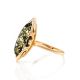 Green Amber Ring In Gold The Ballade, Ring Size: 12 / 21.5, image , picture 4