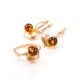 Golden Ring With Cognac Amber The Kalina, Ring Size: 8.5 / 18.5, image , picture 6