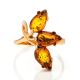 Cognac Amber Ring In Gold The Dandelion, Ring Size: 7 / 17.5, image , picture 3