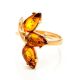 Cognac Amber Ring In Gold The Dandelion, Ring Size: 8 / 18, image , picture 4
