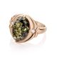Green Amber Ring In Gold-Plated Silver With Crystals The Albertina, Ring Size: 11.5 / 21, image , picture 3
