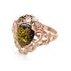 Gold-Plated Cocktail Ring With Green Amber The Luxor, Ring Size: 11.5 / 21, image , picture 4