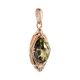 Green Amber Pendant In Gold-Plated Silver With Crystals The Albertina, image , picture 4