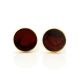 Round Gold Plated Silver Amber Studs The Monaco, image 
