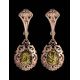 Gold-Plated Drop Earrings With Green Amber The Luxor, image , picture 2