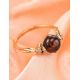 Cherry Amber Ring In Gold-Plated Silver With Crystals The Sambia, Ring Size: 9.5 / 19.5, image , picture 2