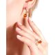 Gold-Plated Earrings With Cognac Amber The Florina, image , picture 3