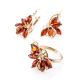 Gold-Plated Ring With Cognac Amber And Crystals The Verbena, Ring Size: 13 / 22, image , picture 6