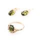 Gold-Plated Earrings With Green Amber The Crocus, image , picture 5