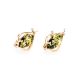 Elegant Gold-Plated Earrings With Leaf Cut Amber The Tulip, image , picture 3
