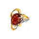 Adjustable Gold-Plated Ring With Cognac Amber The Pompadour, Ring Size: Adjustable, image , picture 3