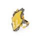 Adorable Sterling Silver Ring With Leaf Cut Amber The Canada, Ring Size: Adjustable, image , picture 3