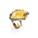 Adorable Sterling Silver Ring With Leaf Cut Amber The Canada, Ring Size: Adjustable, image , picture 4