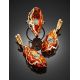 Cognac Amber Golden Cocktail Ring With Nacre The Atlantis, Ring Size: Adjustable, image , picture 4