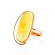 Exclusive Gold Plated Silver Ring With Amber Centerstone The Lagoon, Ring Size: 7 / 17.5, image , picture 3