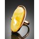 Exclusive Gold Plated Silver Ring With Amber Centerstone The Lagoon, Ring Size: 5.5 / 16, image , picture 2