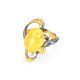 Adjustable Honey Amber Ring In Gold-Plated Silver The Pompadour, Ring Size: Adjustable, image , picture 4