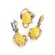 Adjustable Honey Amber Ring In Gold-Plated Silver The Pompadour, Ring Size: Adjustable, image , picture 5